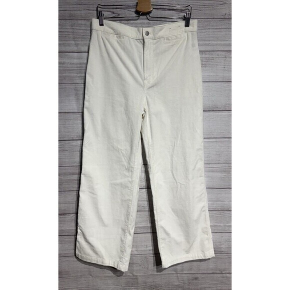 Madewell The Tall Emmett Wide-Leg Pant in Corduroy White Size 30 NEW